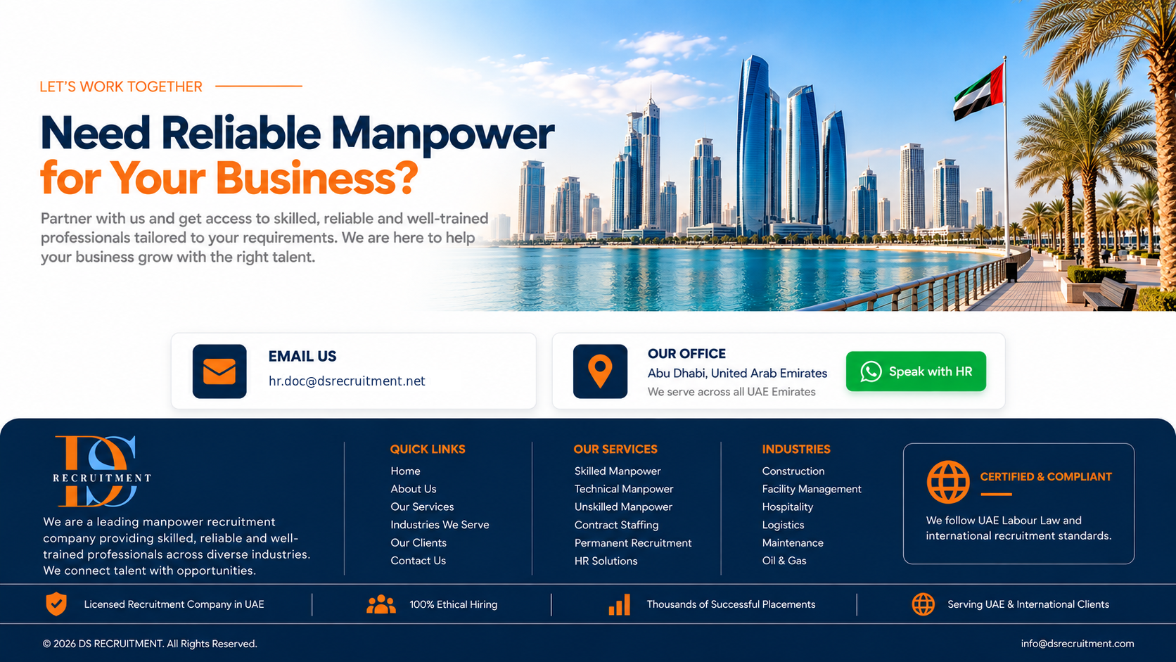 Need reliable manpower for your business and get in touch with DS Recruitment